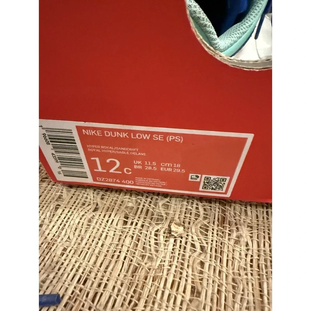 Nike‎ Dunk Low SE (PS) Pre-School Shoes Kid's SZ 12Y Hyper Royal DZ2874-400